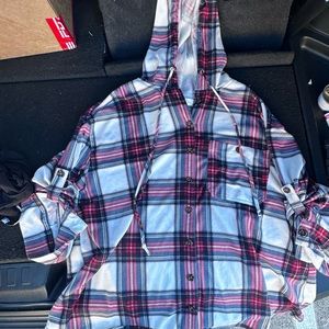 Hooded Button Up Flannel